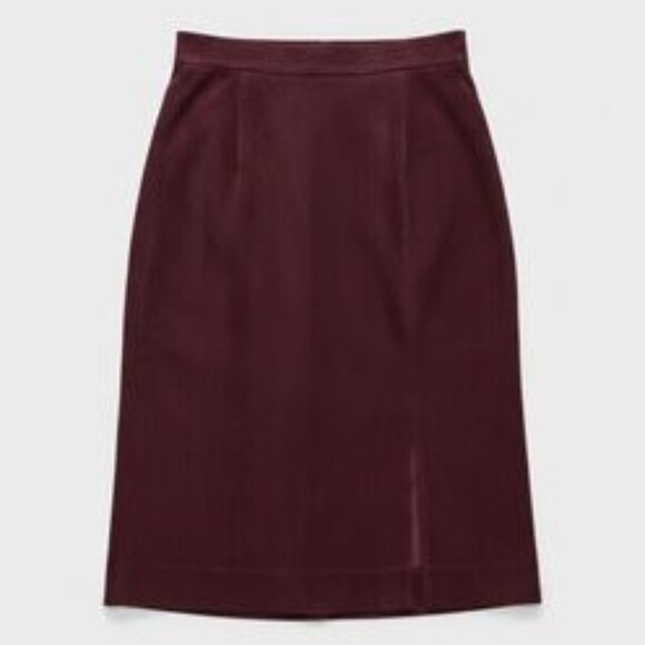 Dresses & Skirts - Old Money Suede Burgundy Pencil Skirt